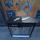 طابونة + فور إينوكس (90×40 سم) – رخامة، 2 Plateau، فور، شواية، وبلاك